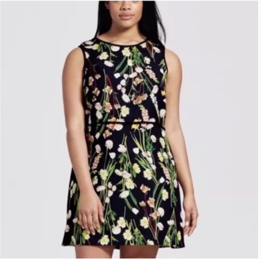 Victoria Beckham for Target Black Sleeveless Floral Dress size XL